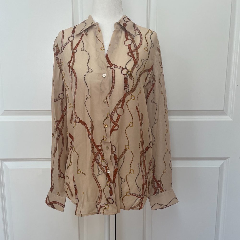Nina Belt Print Silk Blouse from L'AGENCE - Picture 5 of 9